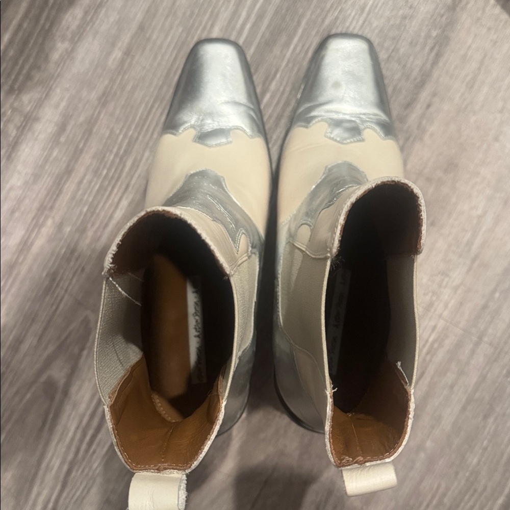 &other stories Chic cream and silver Ankle Boots